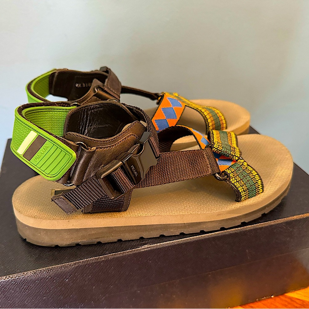 Prada Brown, Green, Orange & Blue Men’s Sport Sandals